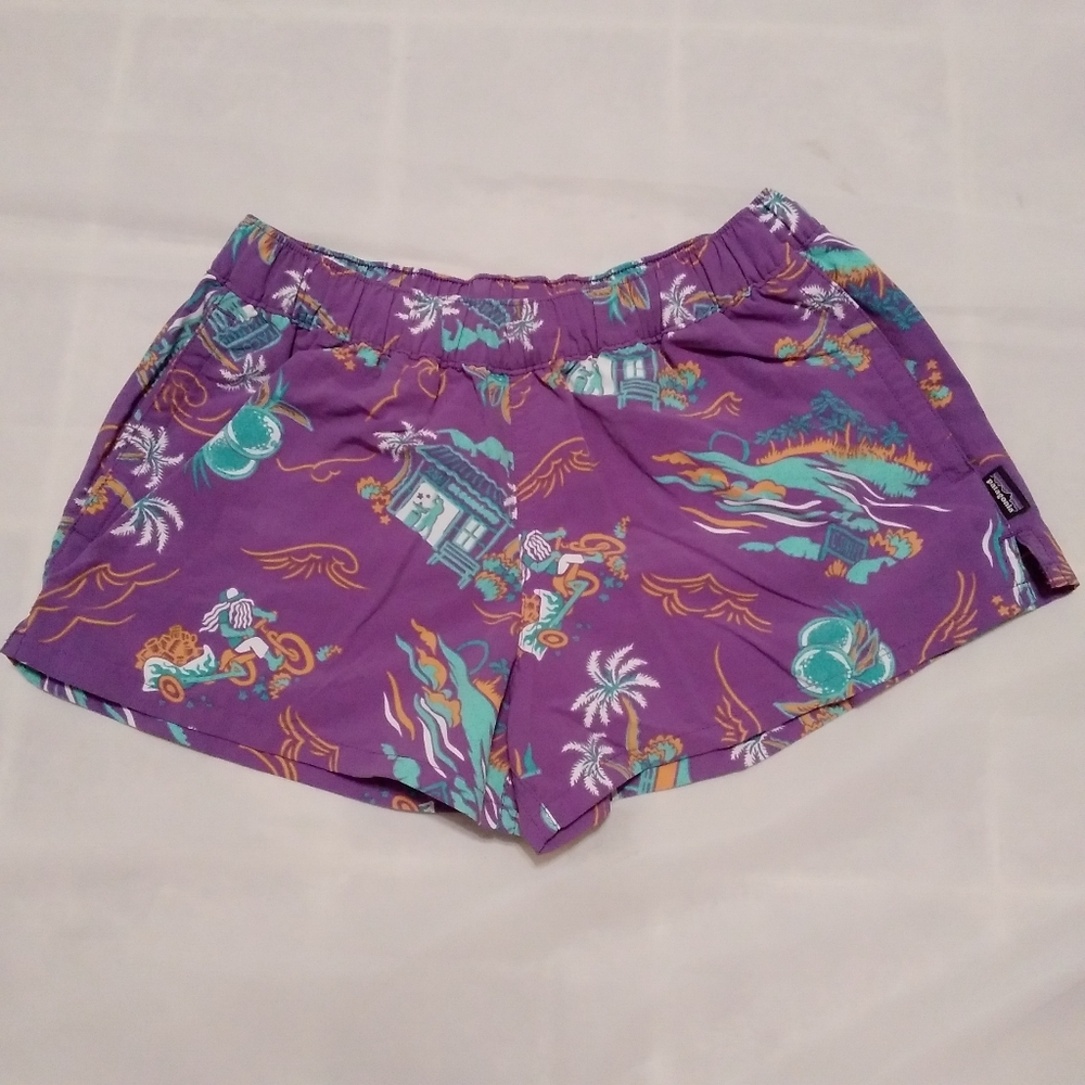 Patagonia Purple Patterned Athletic Shorts